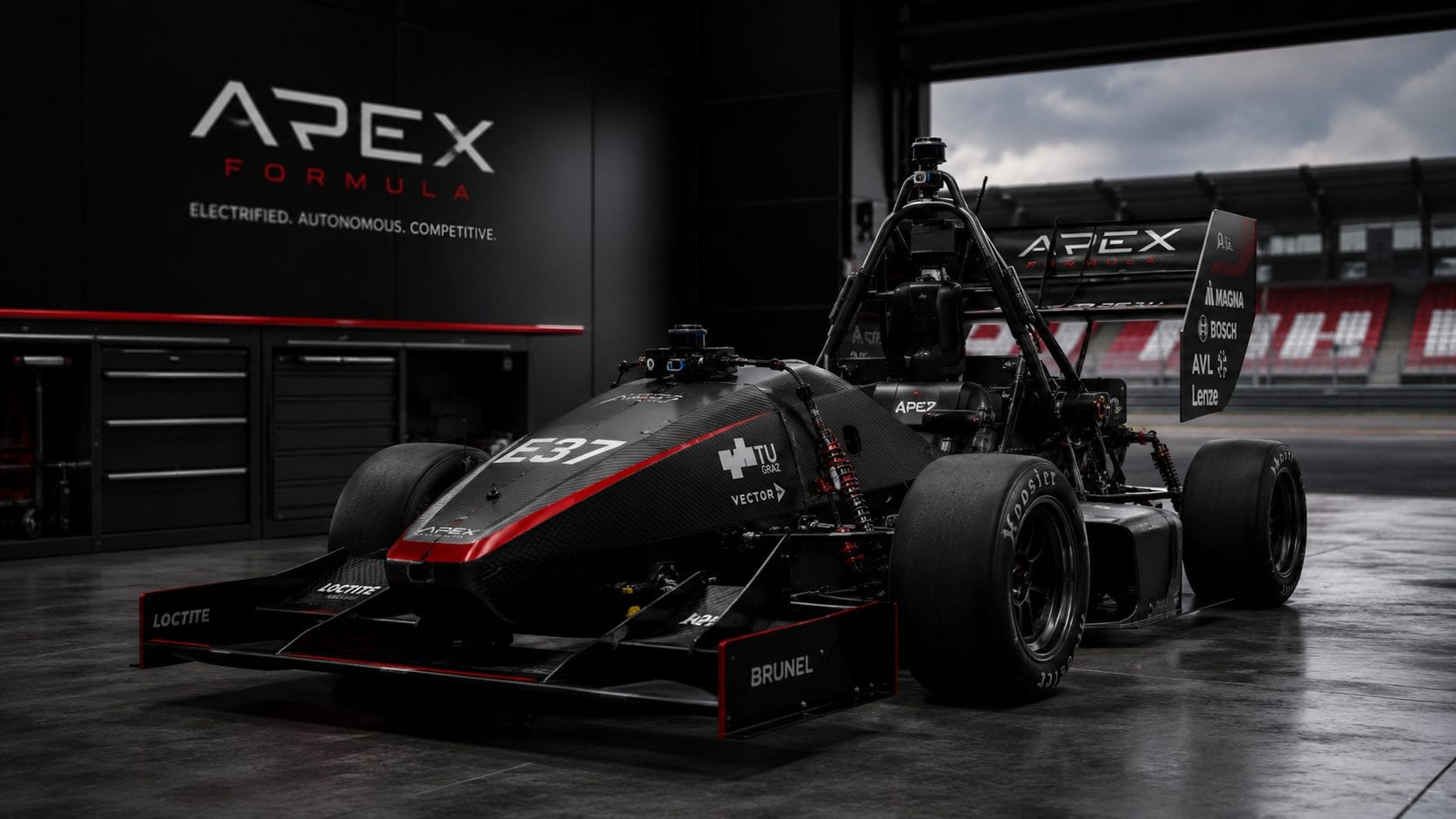 APEX formulabil fotograferad i verkstaden